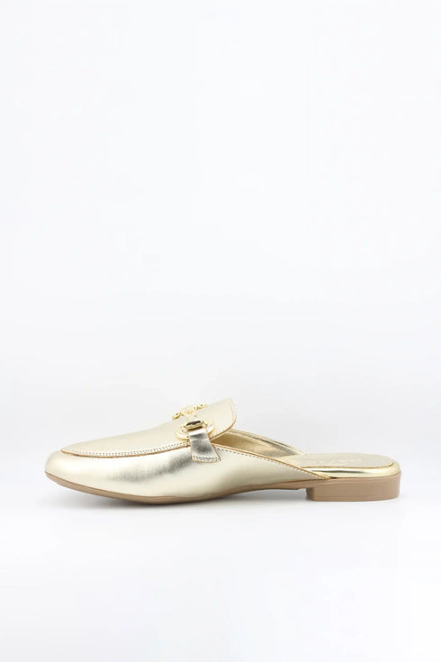 Sante Leather Slip-On Loafer with Gold Chain